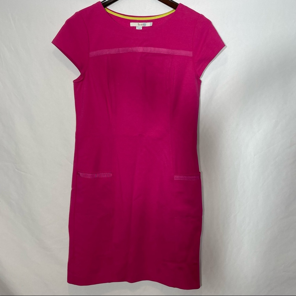 Boden Hot Pink Cap-Sleeve Shift Dress